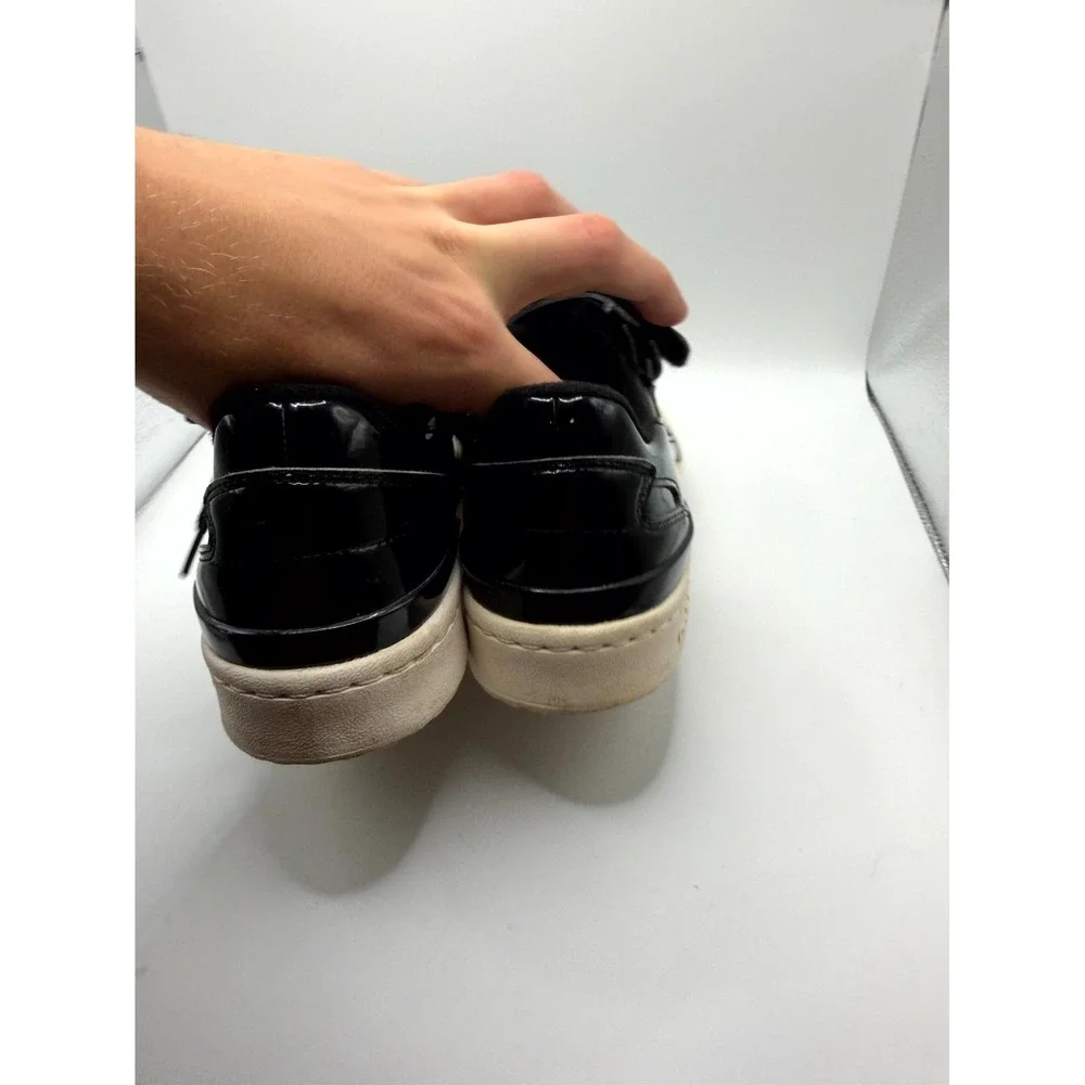 Adidas Forum Low G58030 Womens 7 Sneaker Black Off White Patent Leather Shoes